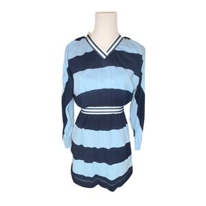 Buru Mini Track Dress Rugby Blue Stripes Size Small Tennis Preppy Size Sm